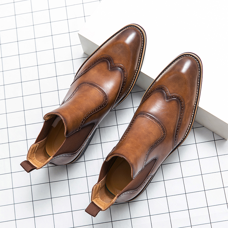 Men Formal Wear With Boots - Brytyjski styl moda męska buty chelsea