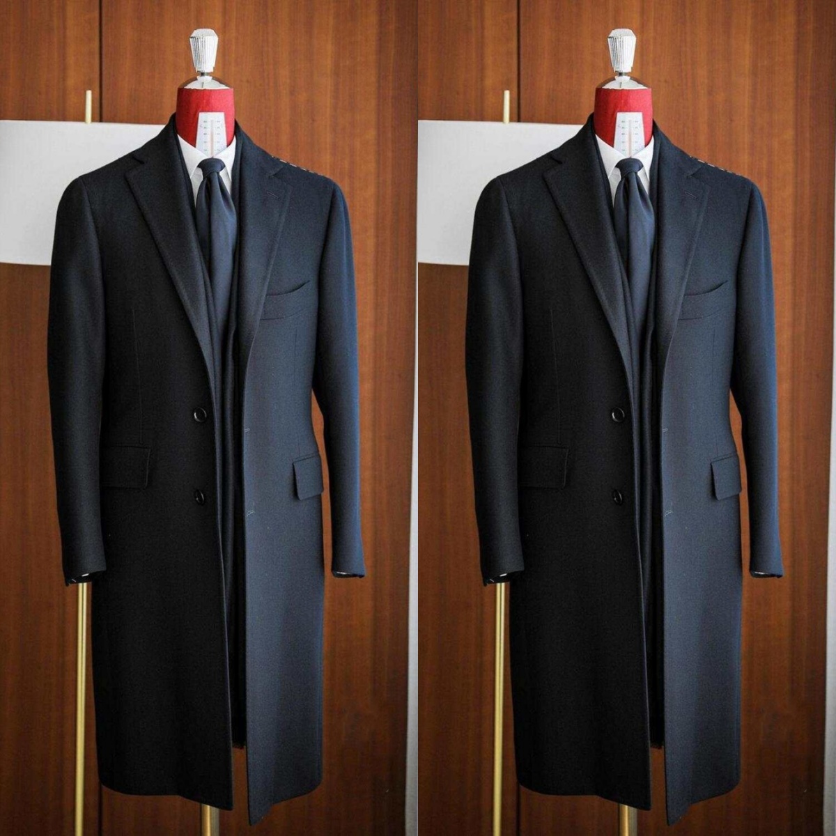 Men Formal Wear Modern - Męski długi płaszcz wizytowy z klapami