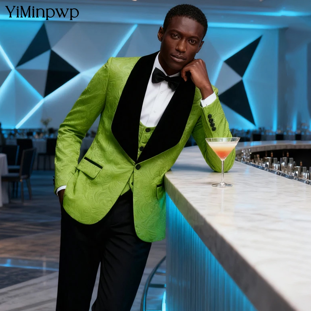 YiMinpwp Zielony Żakardowy Gar – Men Formal Wear Modern recenzja i cena